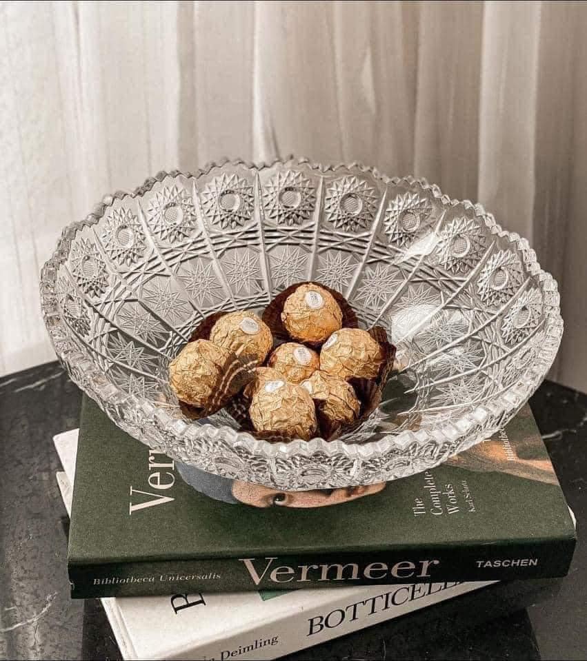 Chân bồng pha lê mài Bohemia M57 (đk 30,5cm)