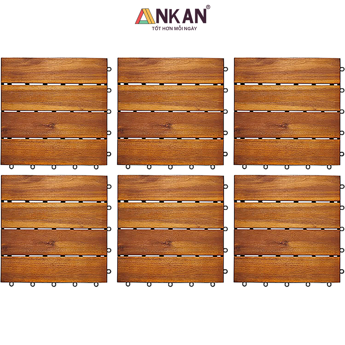Vỉ Gỗ Lót Sàn Ban Công Cao Cấp 4 Nan – Chống Thấm, Bền Bỉ, Màu Vàng Sang Trọng