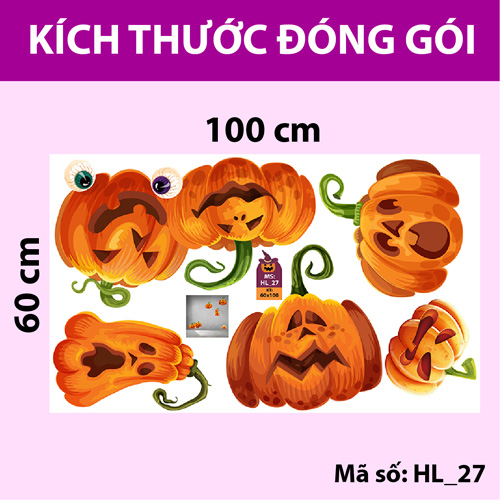 DECAL TRANG TRÍ HALLOWEEN COMBO SỐ 5