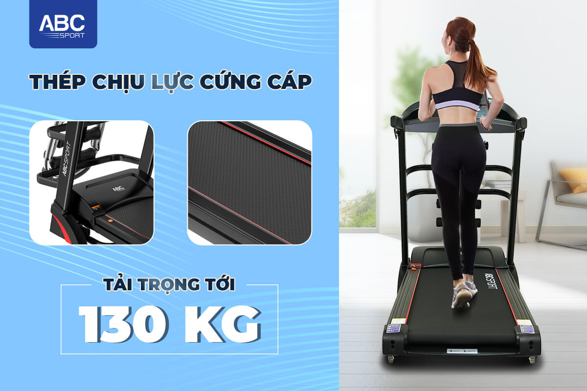 Máy chạy bộ đa năng ABCSPORT PRO17 khung sườn chắc chắn thiết kế nhỏ gọn tiết kiệm không gian, dành cho khách ở nhà diện tích nhỏ- chung cư