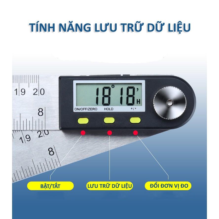 thước đo góc điện tử 200mm ,đo góc nghiêng thép không rỉ