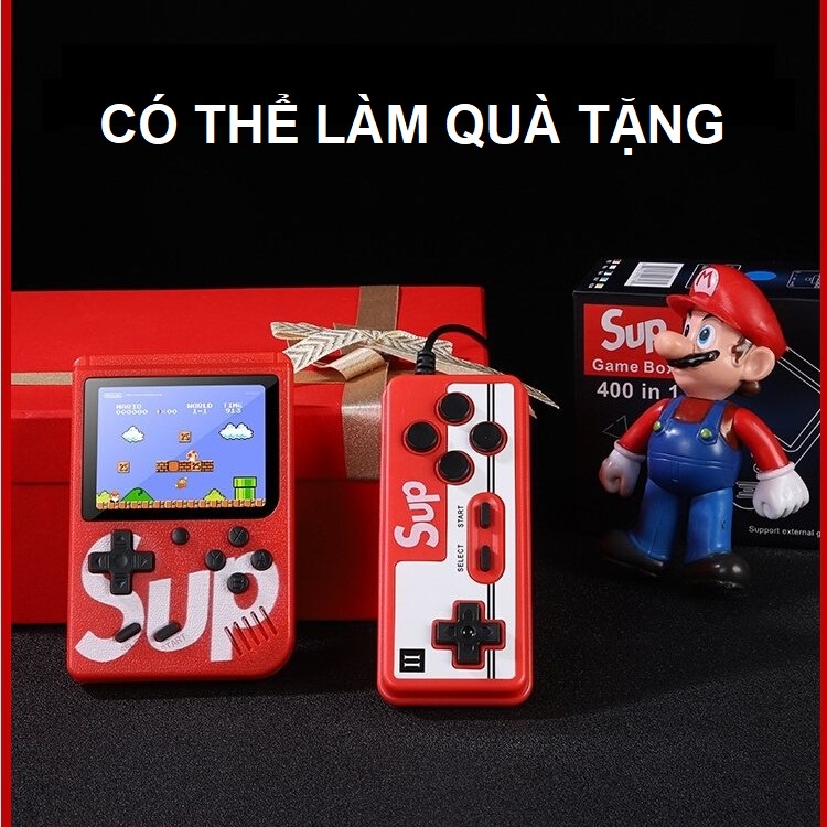 Máy chơi game cầm tay sup mini 4 nút giá rẻ có dây cáp kết nối tv kèm sạc usb đồ chơi cho bé trai, quà tặng sinh nhật