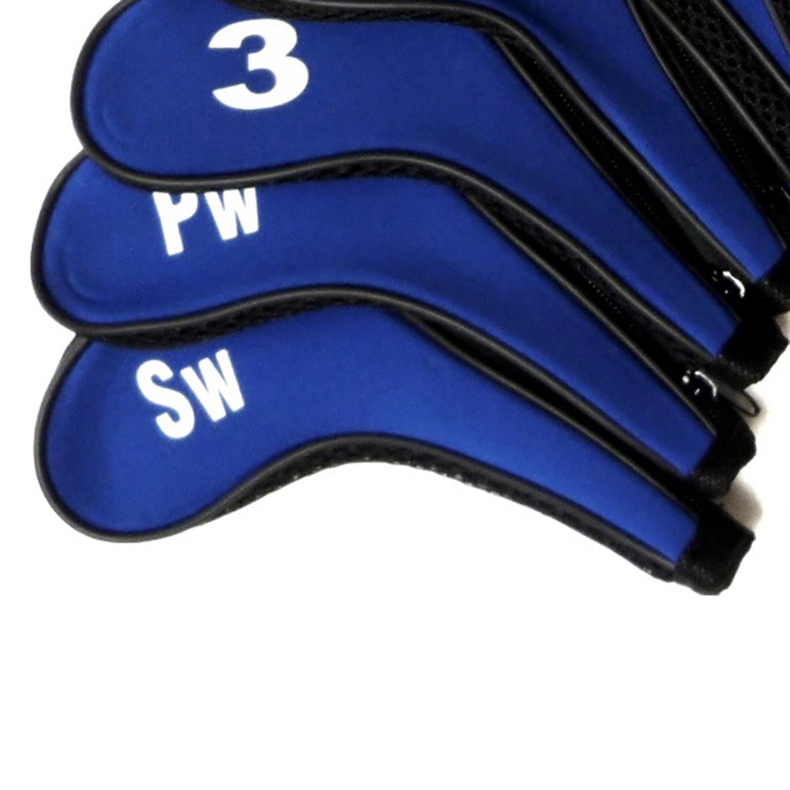 10Pcs Golf Iron Headcover Set Golf Club Head Cover Putter for Outdoor Sports