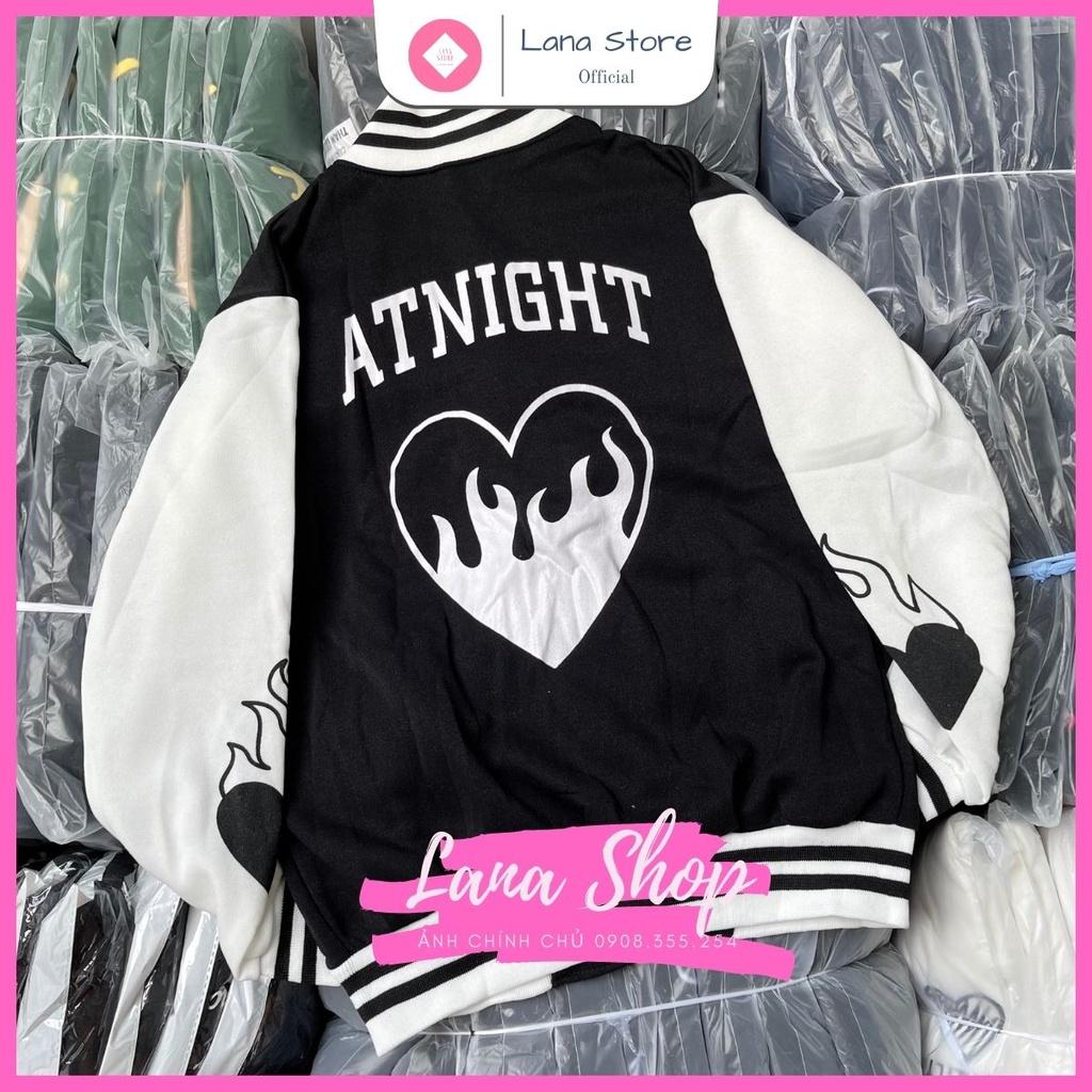 Áo Khoác Bomber Varsity Jacket in chữ E Hình Tim Dễ Thương Unisex