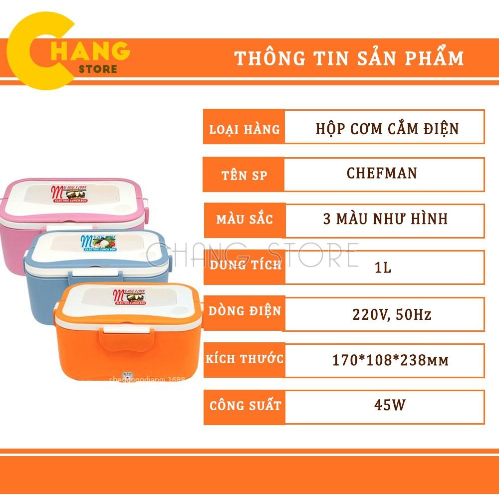 Hộp Cơm Cắm Điện Hâm Nóng Chefman Ruột Inox Cao Cấp