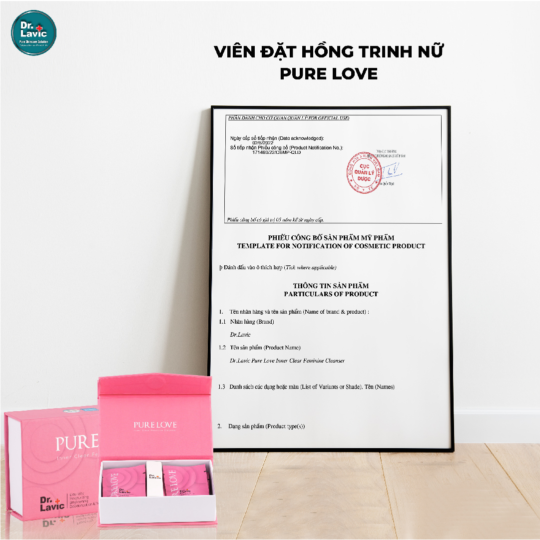 Viên đặt se khít Pure Love Inner Clear Feminine Cleanser làm hồng và se khít hộp 8 viên DR937-8