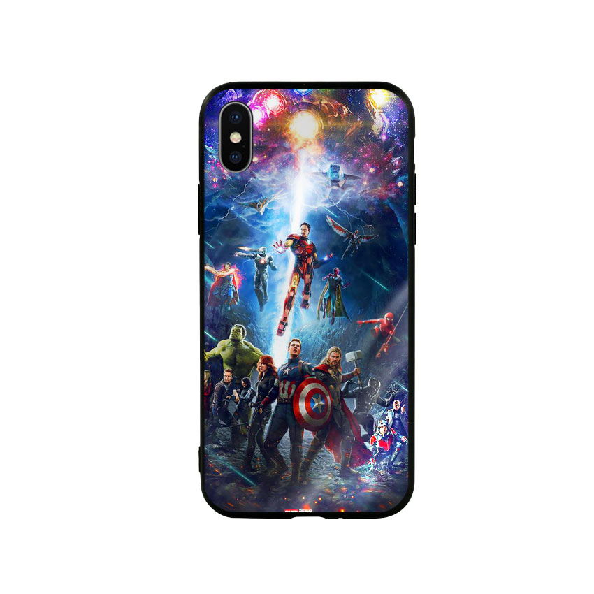 Ốp Lưng Kính Cường Lực cho điện thoại Iphone X / Xs - Marvel 02