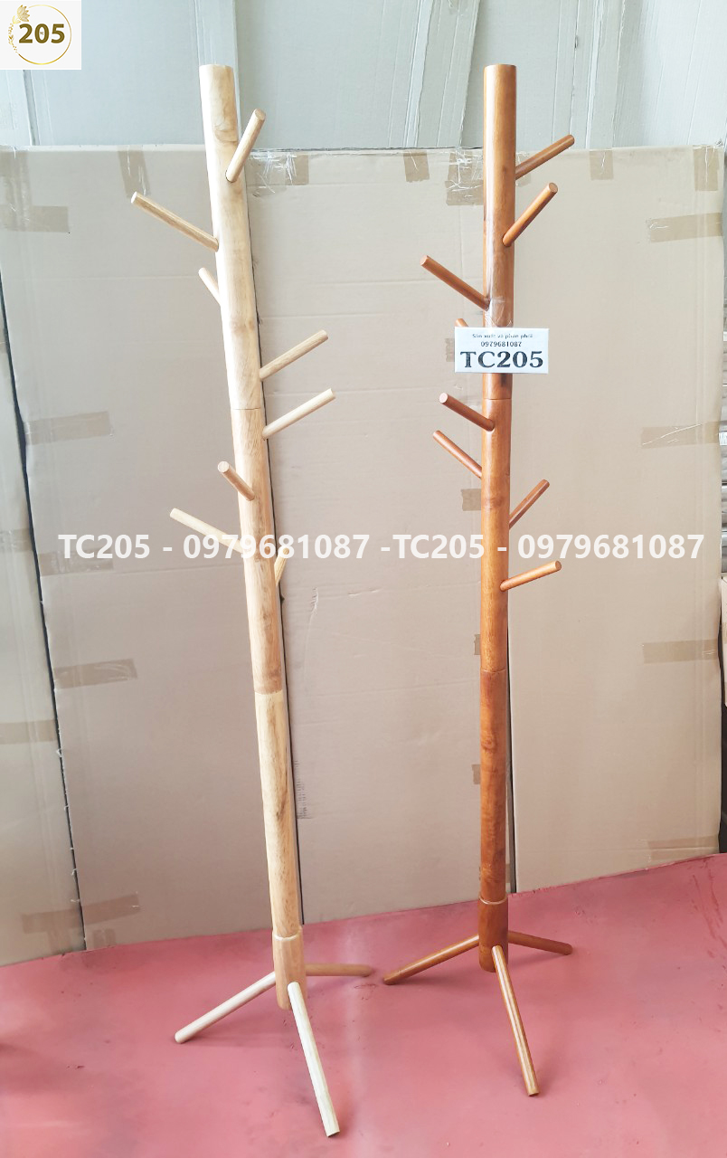 Cây treo JAPAN gỗ cao su 100% 3 chân tròn cao 176cm - STANDING HANGER WOOD NATURAL TC205