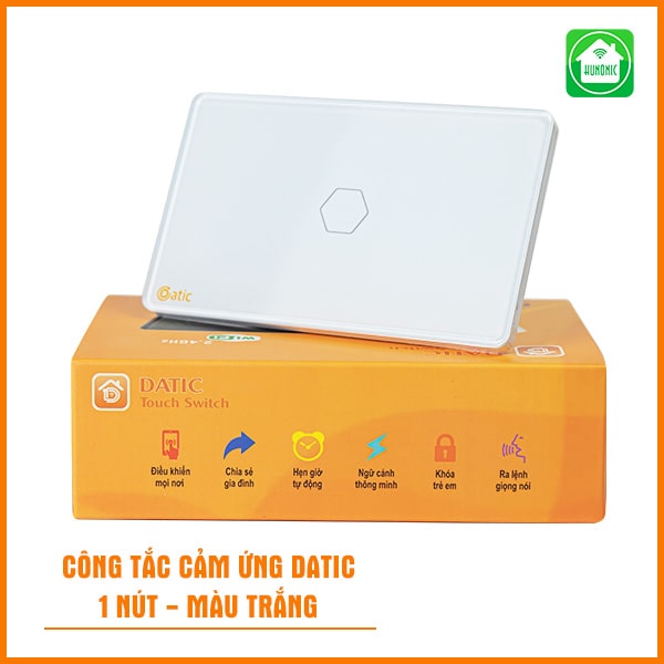 Công Tắc Cảm Ứng Datic – 1 Nút màu Trắng: Hàng chính hãng