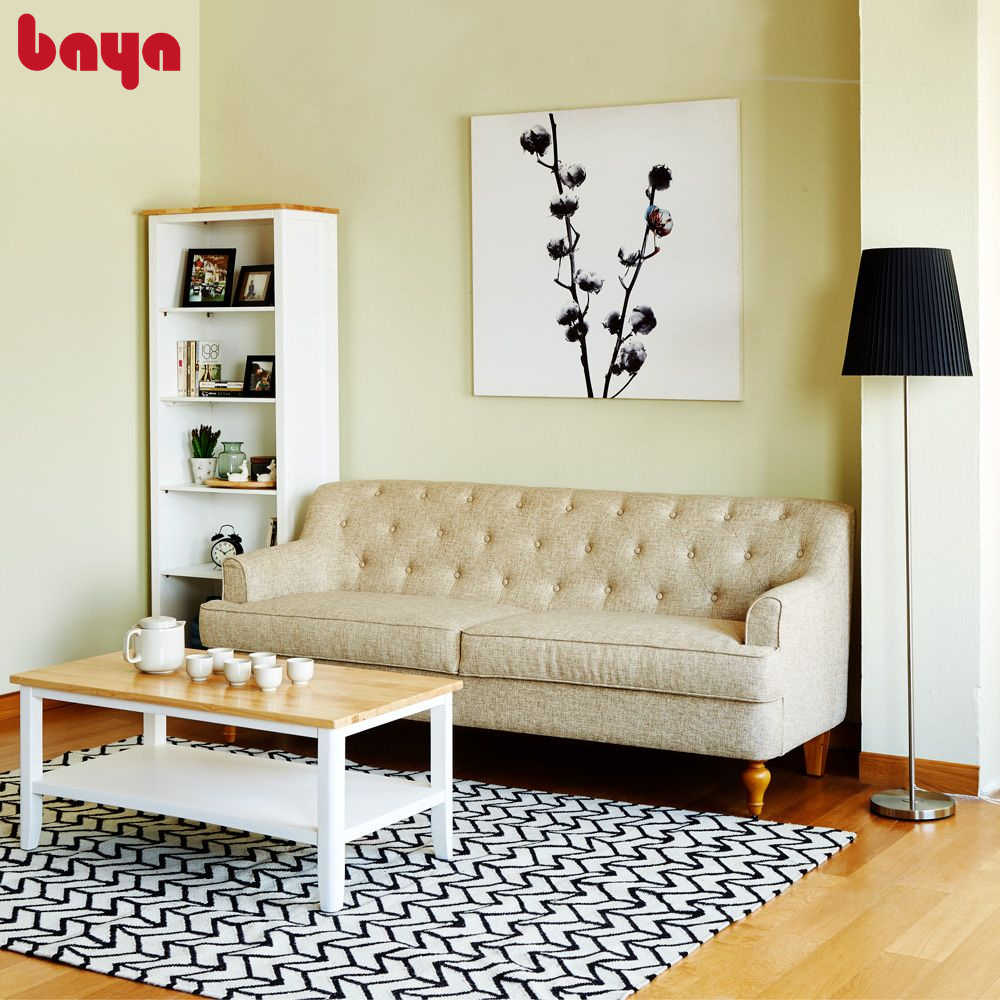 Ghế Sofa Phòng Khách Phong Cách Châu Âu Cổ Điển BAYA ANTHONY Thiết Kế Lưng Tựa Ghế Bằng Những Họa Tiết May Tỉ Mỉ, Lớp Đệm Ghế Dày, Êm Ái, Bốn Chân Ghế Được Điêu Khắc Mài Dũa Nhẵn Mịn