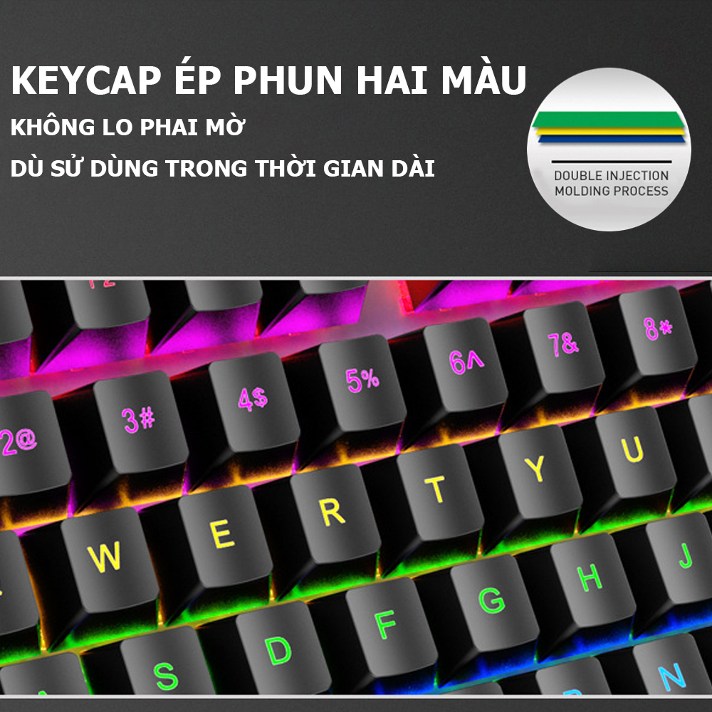 Bàn Phím Cơ Gaming POERMAX K1 Full Size 20 Hiệu Ứng Led- Hàng Chính Hãng