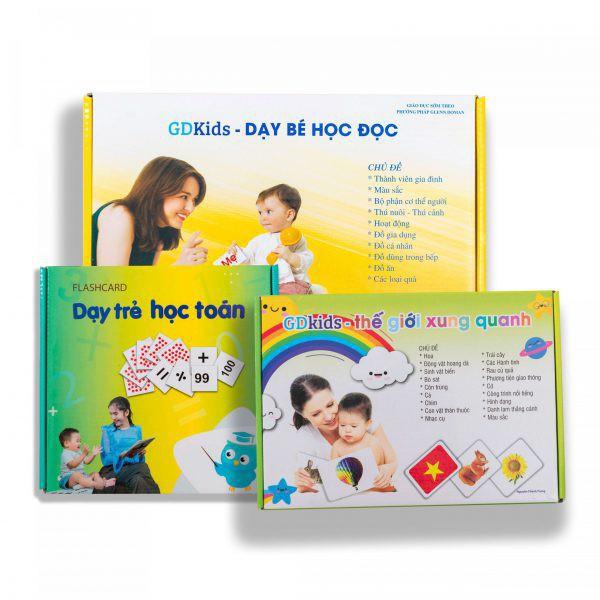 Combo Kết Hợp 459 Thẻ Học Chuẩn Glenn Doman- Flashcard TGXQ nâng cao, Toán cơ bàn, Đọc cơ bản