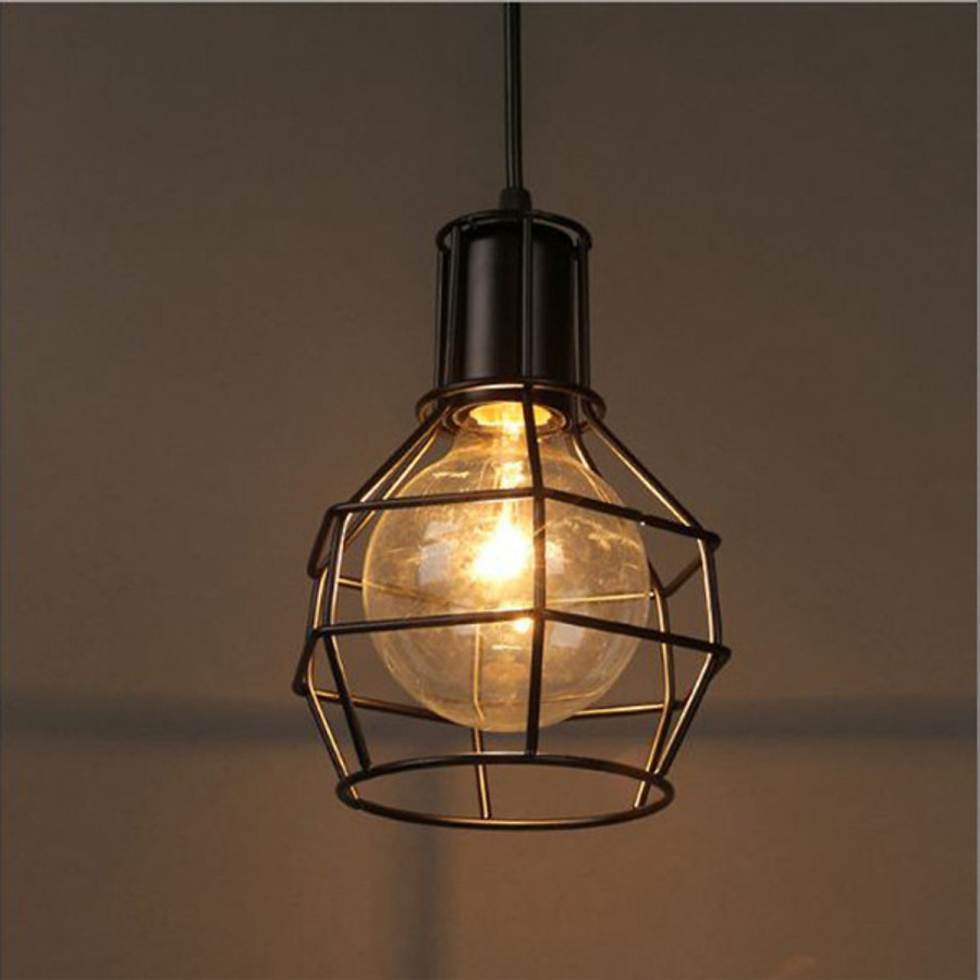 Đèn thả trang trí khung rọ sắt sơn tĩnh điện - kèm bóng LED chuyên dụng - đèn trang trí OPTICAL LAMP