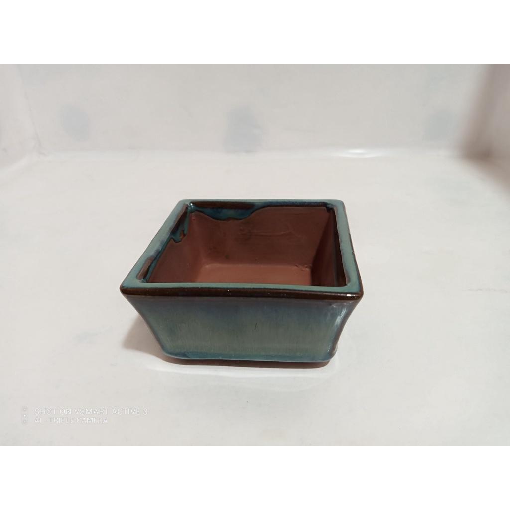 Chậu vuông cao cấp trồng cây bonsai mini,chậu sứ trồng sen đá,cây cảnh để bàn