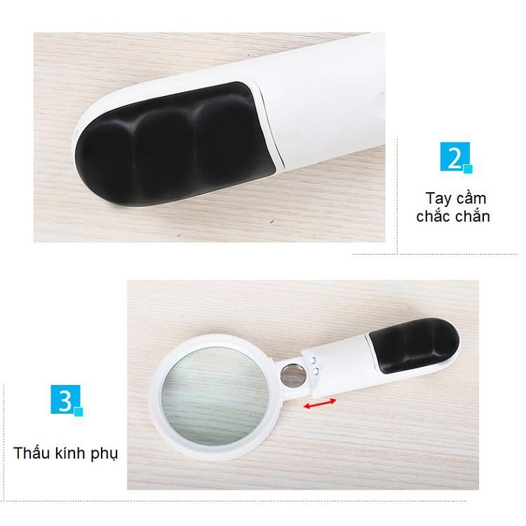 Kính lúp 3X-20X cầm tay có đèn 7B-5A