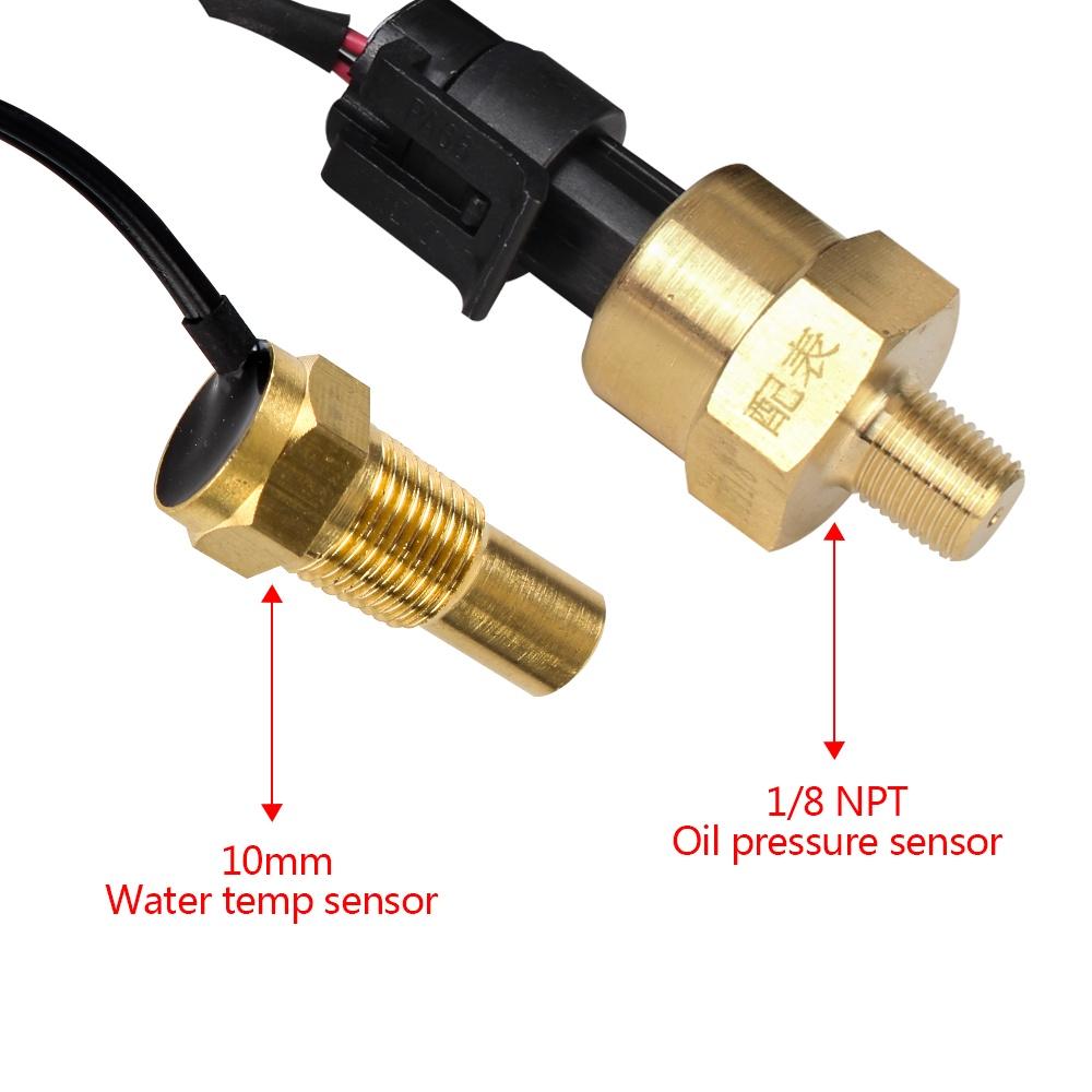 Thiết bị đo áp suất nước 4 trong 1 màn hình LCD kỹ thuật số cho xe hơi