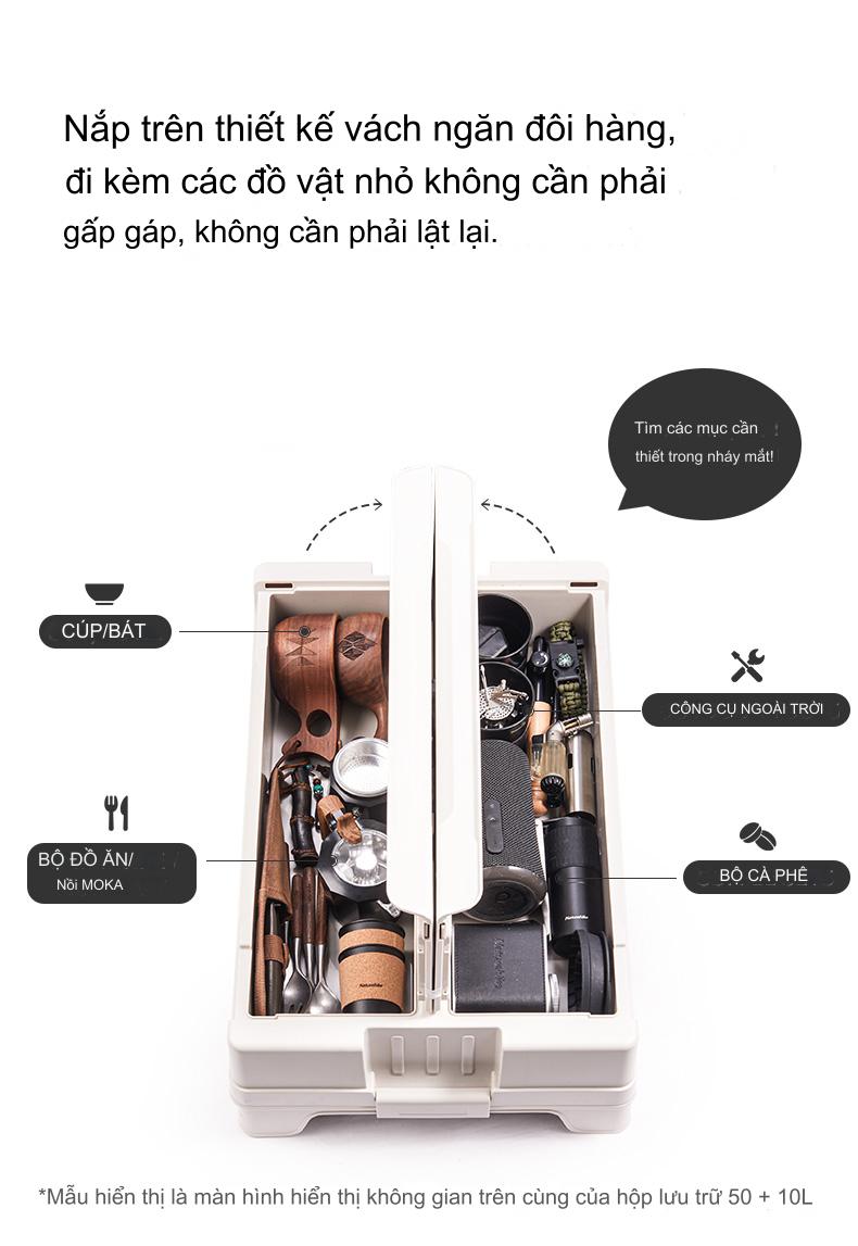 Thùng Nhựa Xếp Gọn Moon Light Naturehike CNH22SN019 (Đã bao gồm mặt bàn gỗ)