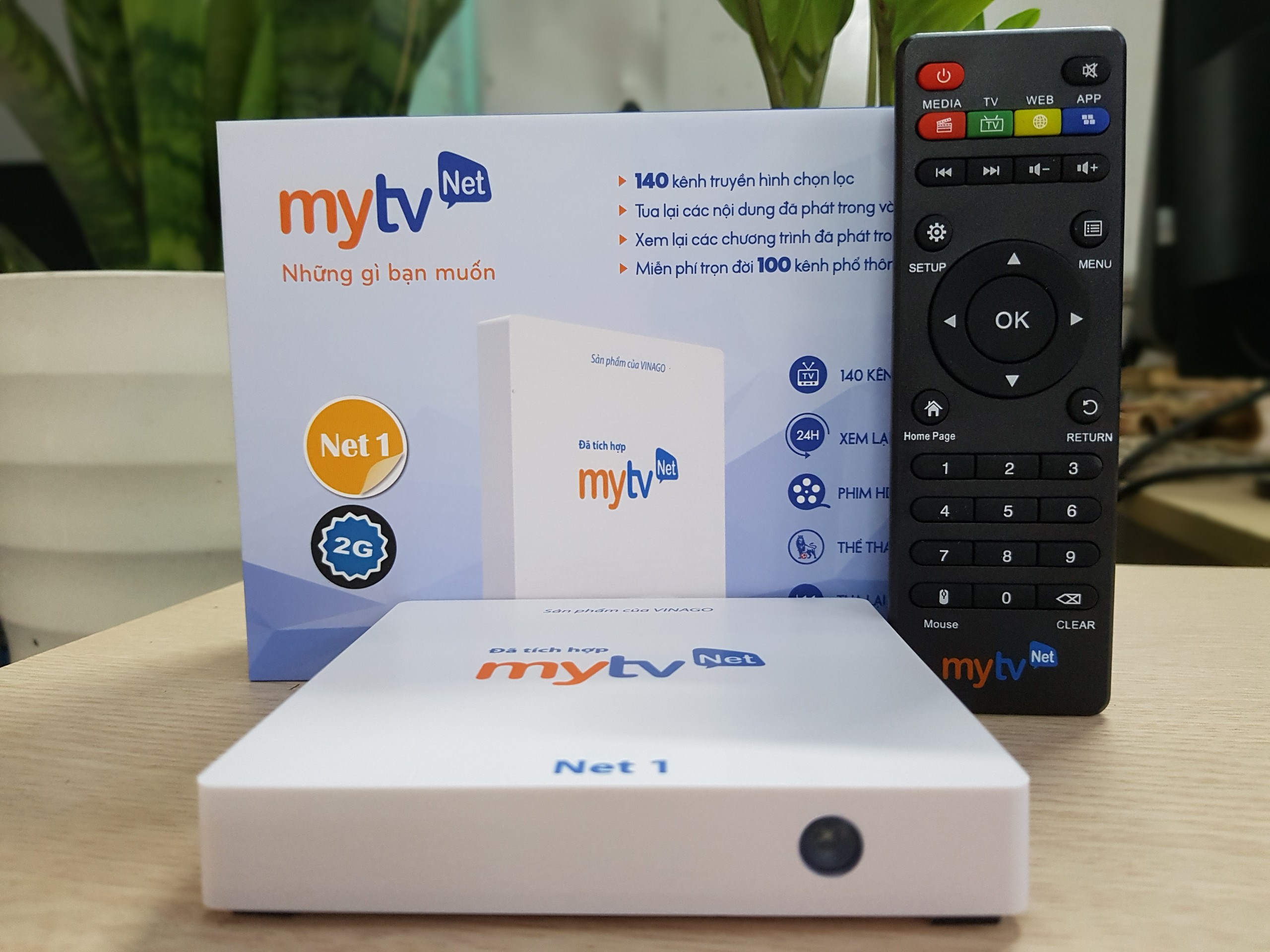Android MyTV Net RAM 2G-2020 Tặng  HDplay, Android 7.1.2  điều khiển Giọng nói KM680V- Hàng chính hãng