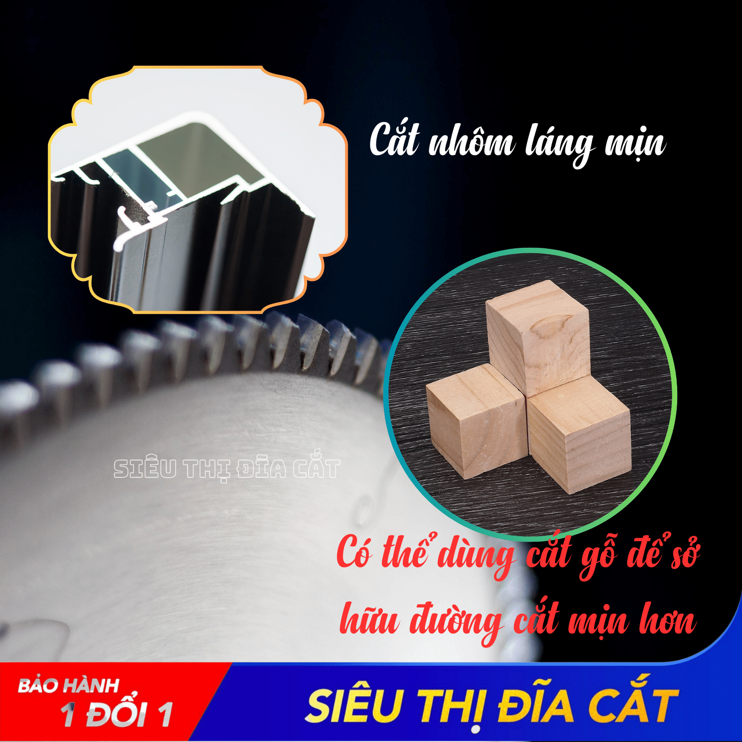 Lưỡi Cắt Nhôm Hệ Chuyên Nghiệp 255-120 Răng KingTom - Cắt Tốt Nhôm Hệ - Cắt Siêu Mịn