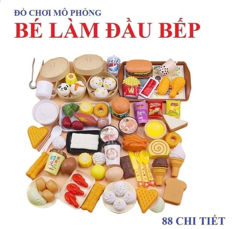 Bộ Đồ Chơi Nấu Ăn Cho Bé 88 Chi Tiết, Đồ Chơi Trẻ Em HT SYS