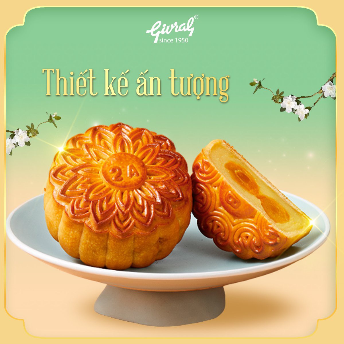 Hộp 2 Bánh Trung Thu Givral Song An 6 (150gr)