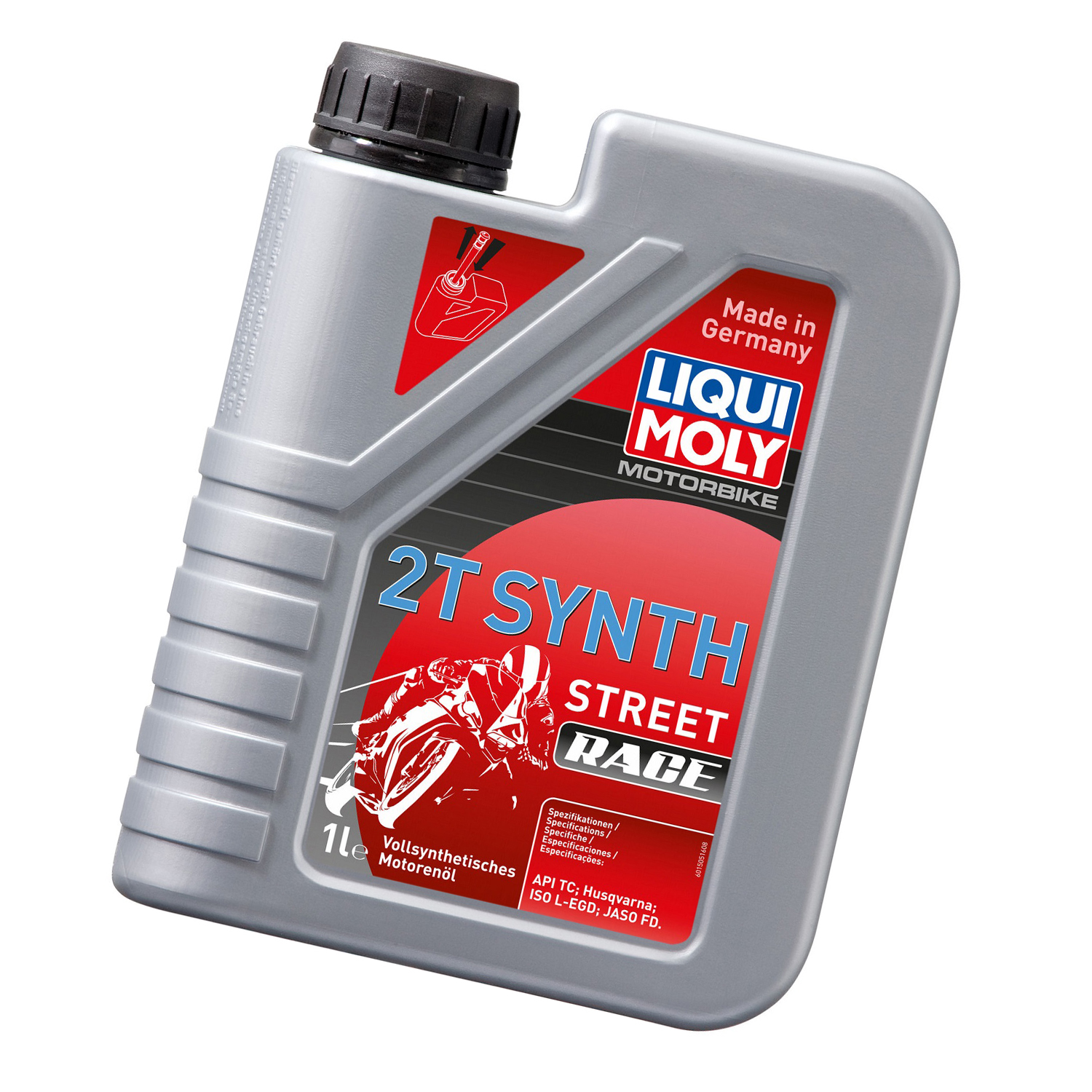 Dầu nhớt tổng hợp động cơ 2 kỳ cho xe số, xe máy phân khối lớn, xe côn tay Liqui Moly 10W30 1505 1lít - Phù hợp cho xe chạy gần, dạo phố tăng khả năng đầm xe, mát máy, ít khói