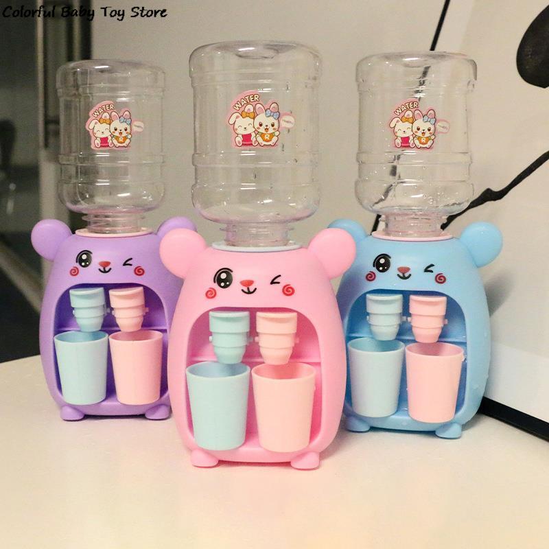 2PCS Mini Nước phân phối cho trẻ em, dễ thương, nước lạnh/nước nóng, nước ép sữa, đài phun nước uống, mô phỏng lợn hoạt hình, đồ chơi nhà bếp