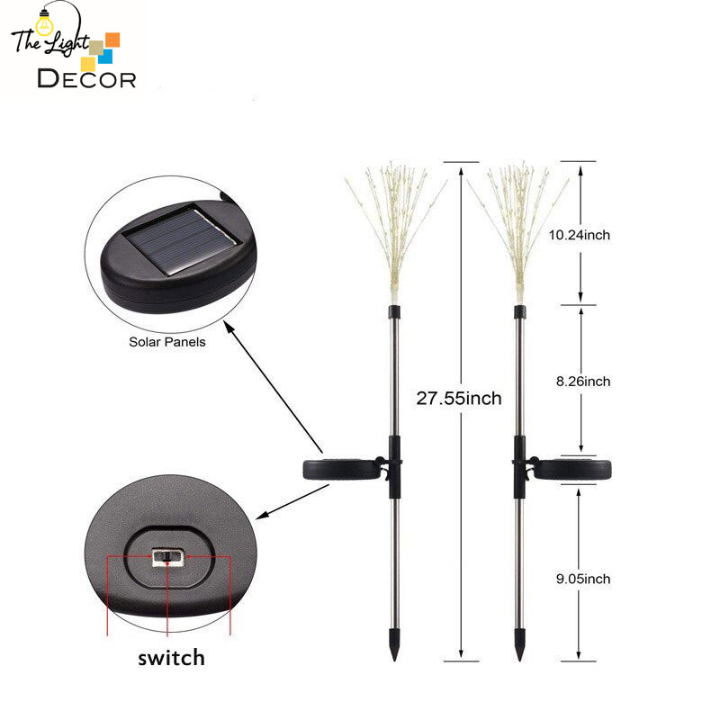 Đèn led năng lượng mặt trời DIY The Ligh Decor Trang Trí Sân Vườn, Con Đường Chống Thấm Nước Sân Bãi Cỏ 120 Led