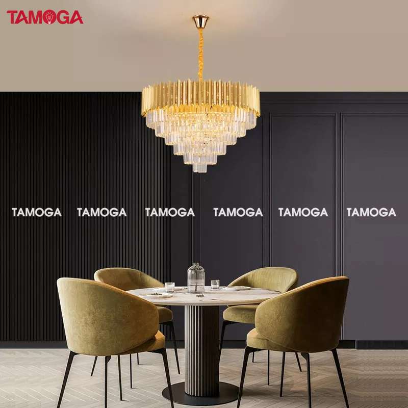 Đèn treo trần phòng khách trang trí pha lê TAMOGA LIGIN 0910 đường kính 800mm