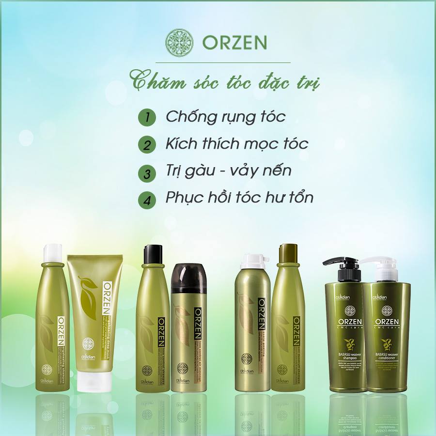 Dầu gội kích thích mọc tóc Obsidian Professional Orzen Loss Control Shampoo Hàn Quốc 320ml tặng kèm móc khoá