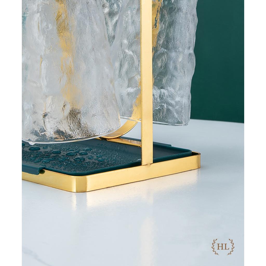 ÚP CỐC CÓ KHAY HỨNG DECOR 2022 | GIÁ ÚP LY SƠN TĨNH ĐIỆN KÈM KHAY HỨNG NƯỚC HOME LUXURY DECOR PHONG CÁCH RETRO 2022 NEW