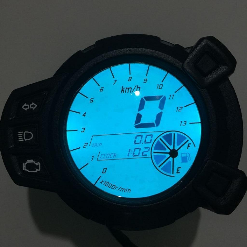 7 Color 12V Motorcycle LCD Digital Speedometer Odometer Tachometer Gauge