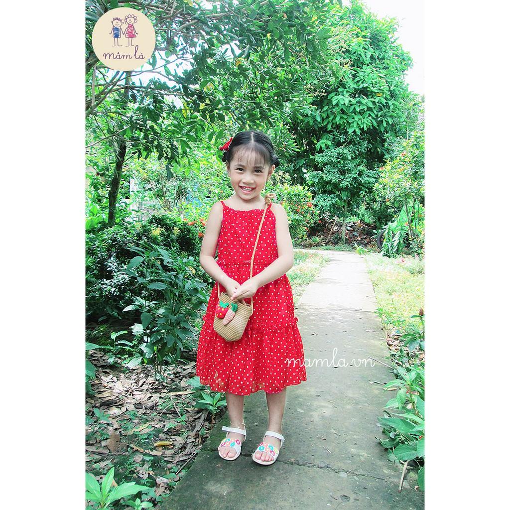 Váy đầm Bé gái Maxi hai dây chấm bi đi biển