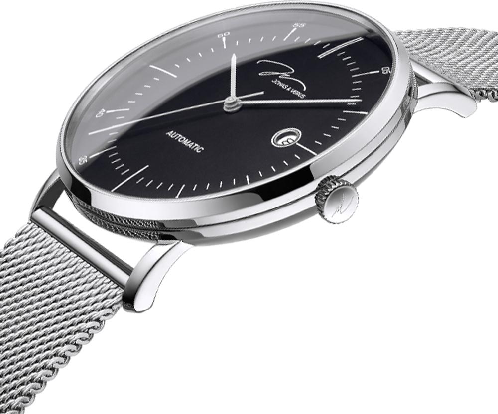 Đồng hồ đeo tay Nam hiệu JONAS & VERUS Y01563-A0.WWBBW, Máy Cơ , Kính mo tráng sapphire, Dây Lưới thép không gỉ 316L