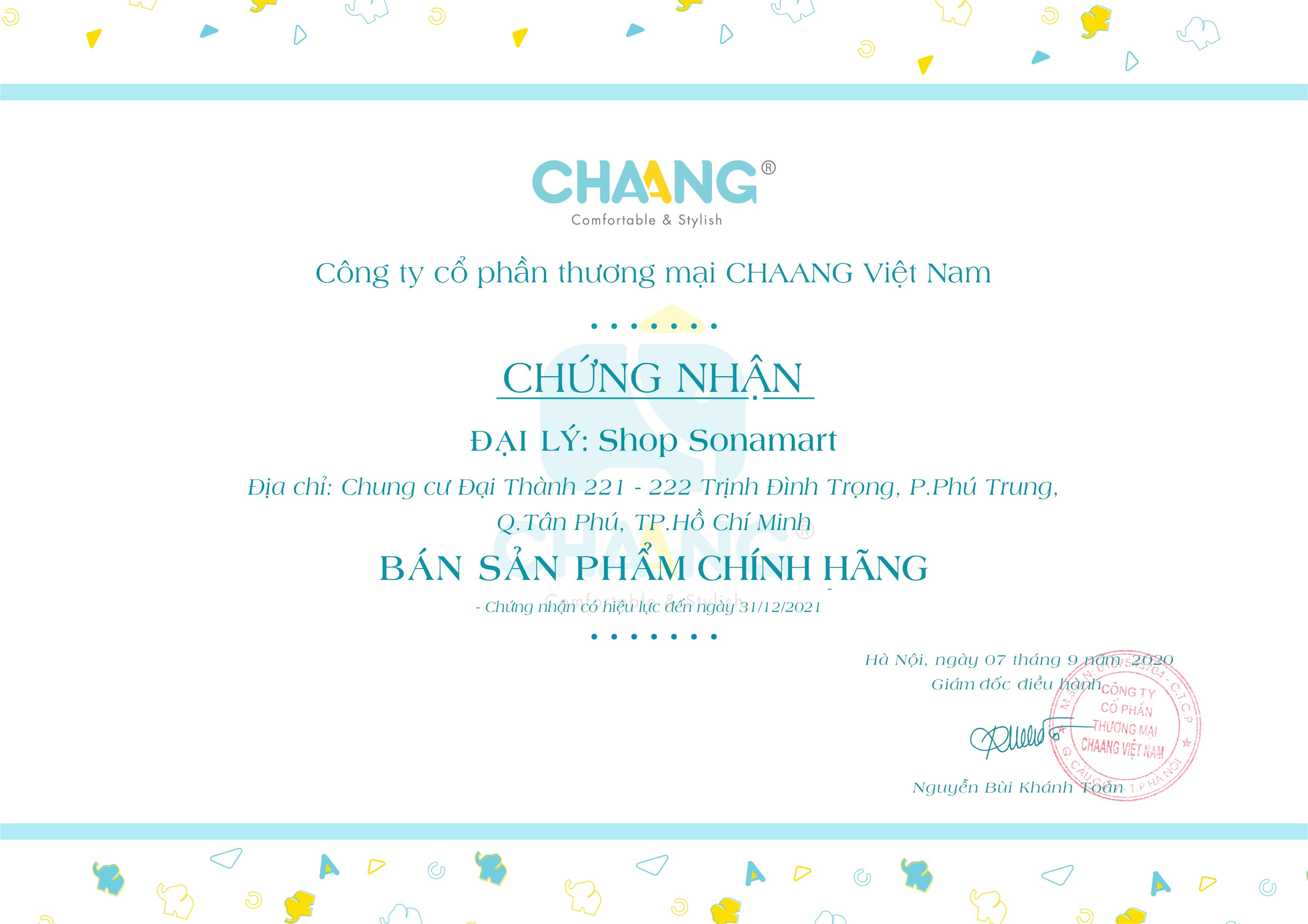 Bộ cúc giữa chanh Chaang size 0-3M