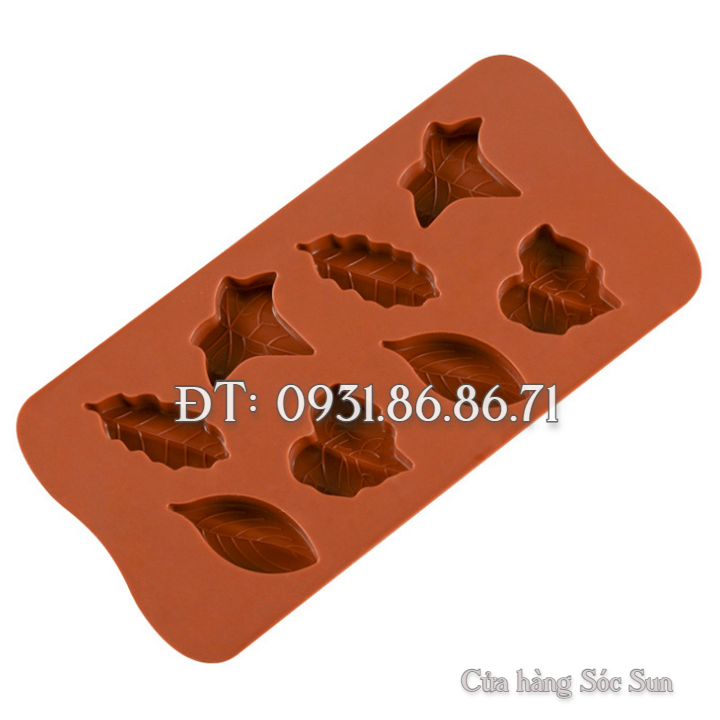 Khuôn silicon 8 chiếc lá – Mã số 1253