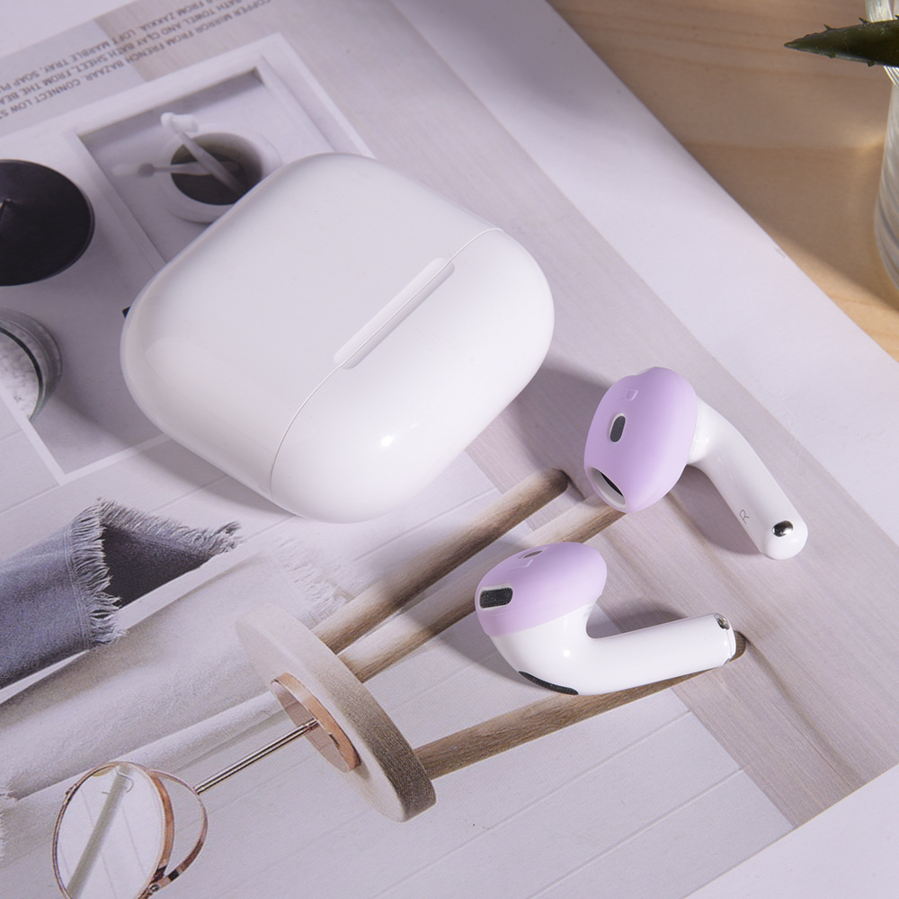 Cặp vỏ bọc nút tai nghe bằng silicon mềm chống trượt cho Airpods 4 - Hàng Chính Hãng