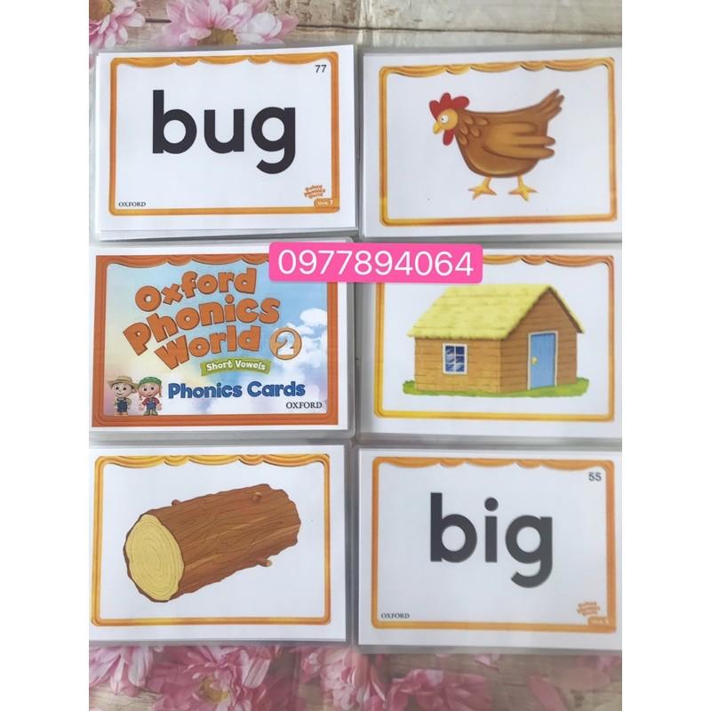 Flashcards Oxford Phonics World 2- Thẻ size A5 ép plastics bền đẹp️giáo cụ đồ dùng dạy học Tiếng Anh️