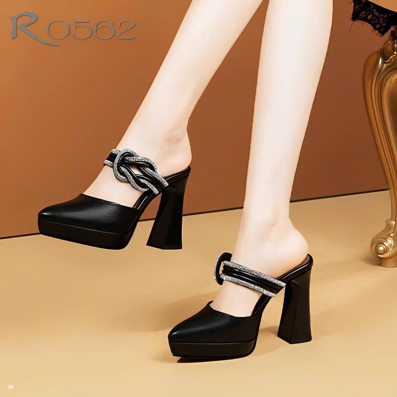 Giày sục cao gót nữ mũi nhọn ROSATA RO562 cao 8p - HÀNG VIỆT NAM - BKSTORE