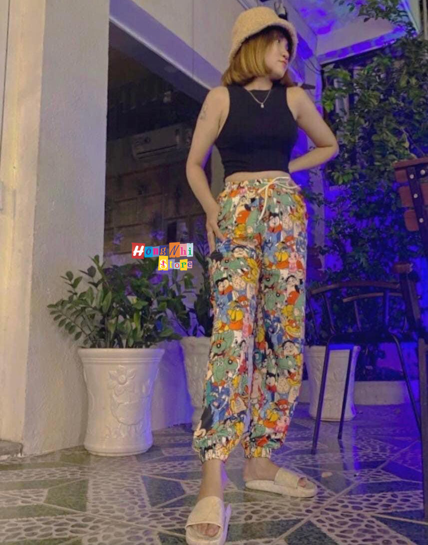 Quần Hoạt Hình Dài Bo Lai Cartoon Pant V2 Oversize Ulzzang Unisex - MM