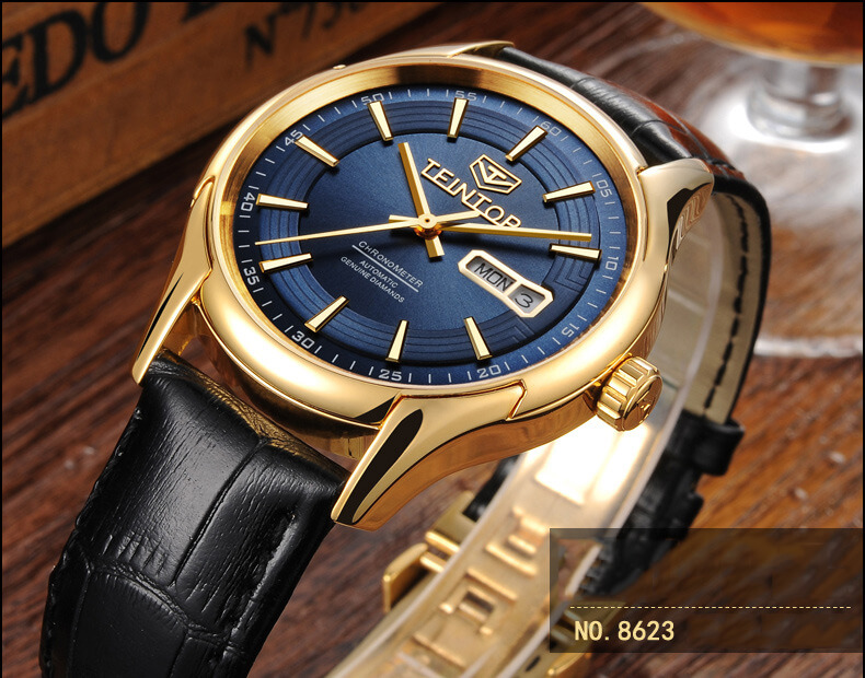 Đồng hồ nam chính hãng Teintop T8623-3 Fullbox, Kính sapphire ,chống xước,chống nước,dây da xịn ,thép không gỉ 316L, máy cơ , Mới 100%,Bảo hành 12 tháng,thiết kế đơn giản,sang trọng và lịch lãm