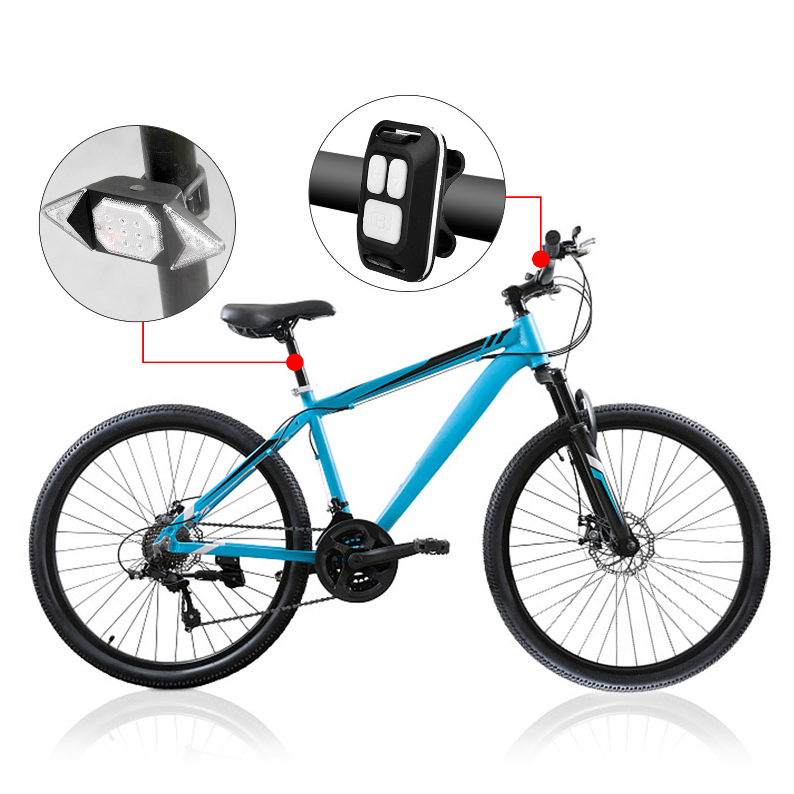 Đèn LED gắn đuôi xe đạp, báo hiệu chỉ đường