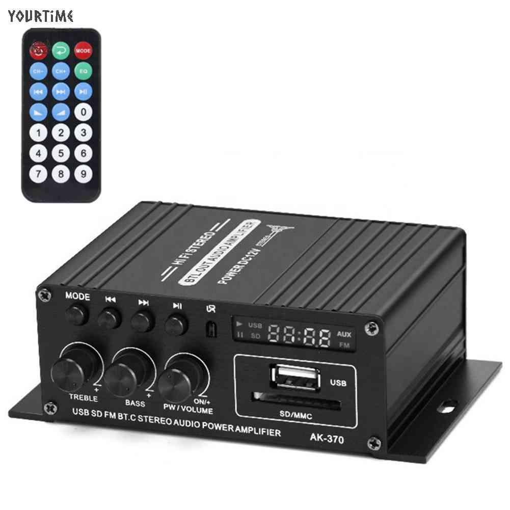 Bộ Khuếch Đại Âm Thanh Kỹ Thuật Số Kết Nối Bluetooth 2.0 Kênh 12V AK-370 Chuyên Dụng