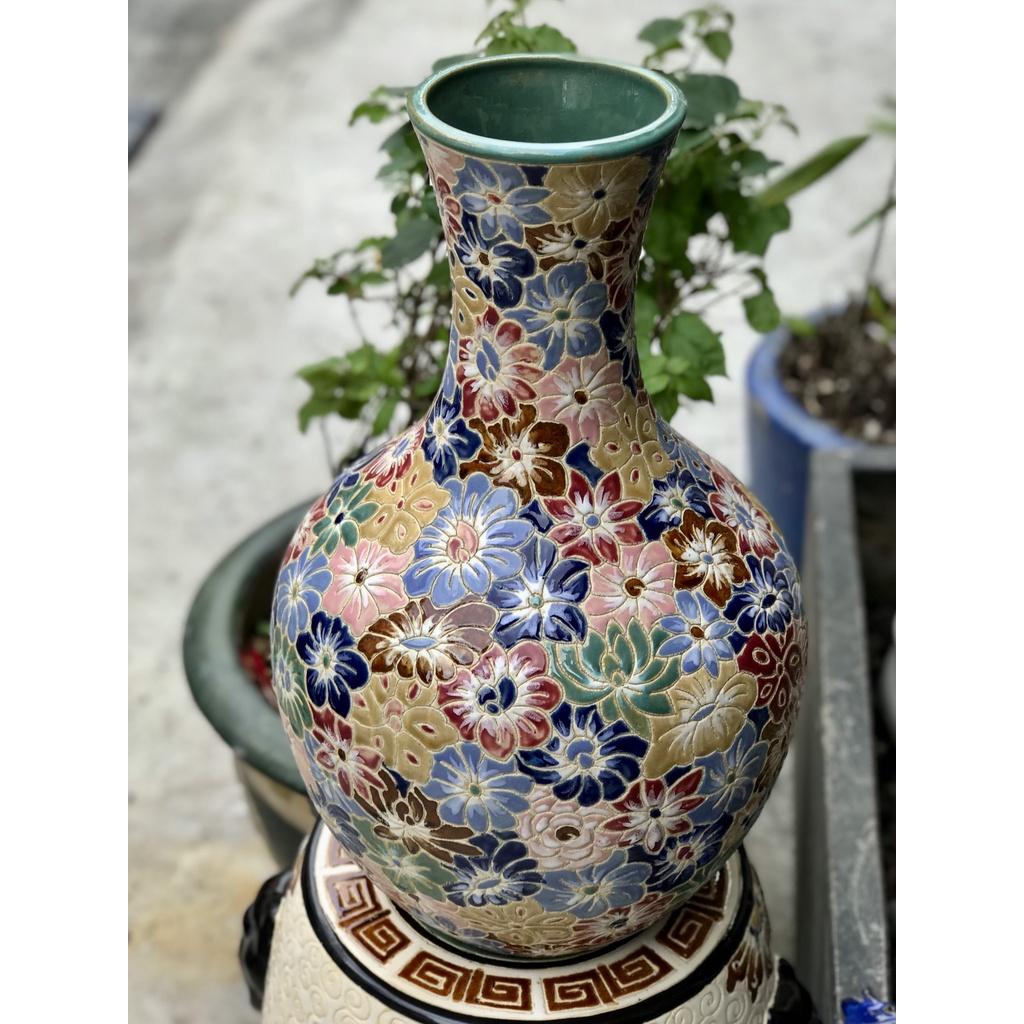 BÌNH BÁCH HOA 51CM GỐM SỨ THỦ CÔNG NAM BỘ TDM CẮM BÔNG TRANG TRÍ DECOR