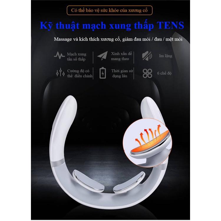 Máy massage cổ mạch xung thông minh TENS có chức năng chườm nóng