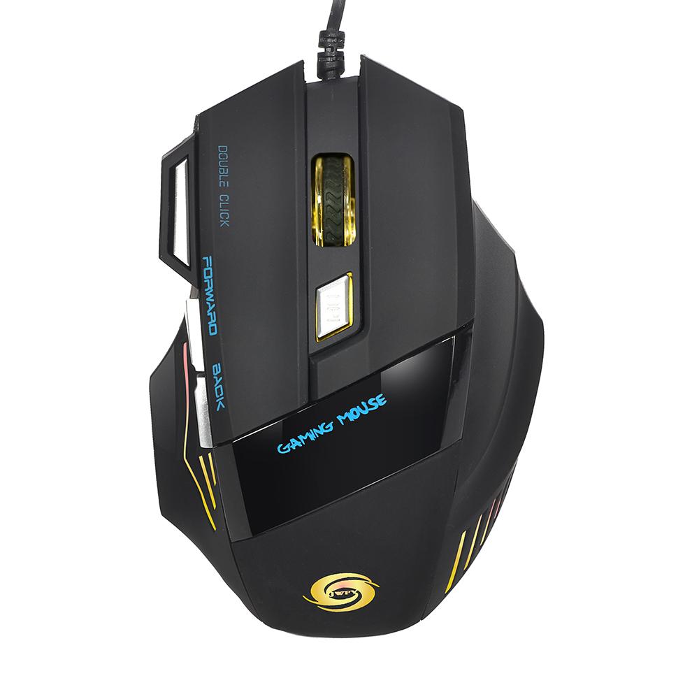 3200 DPI 7 Button 7D LED Optical USB Wired Gaming Mouse Mice for Laptop PC Professional Gamer Adjustable Black