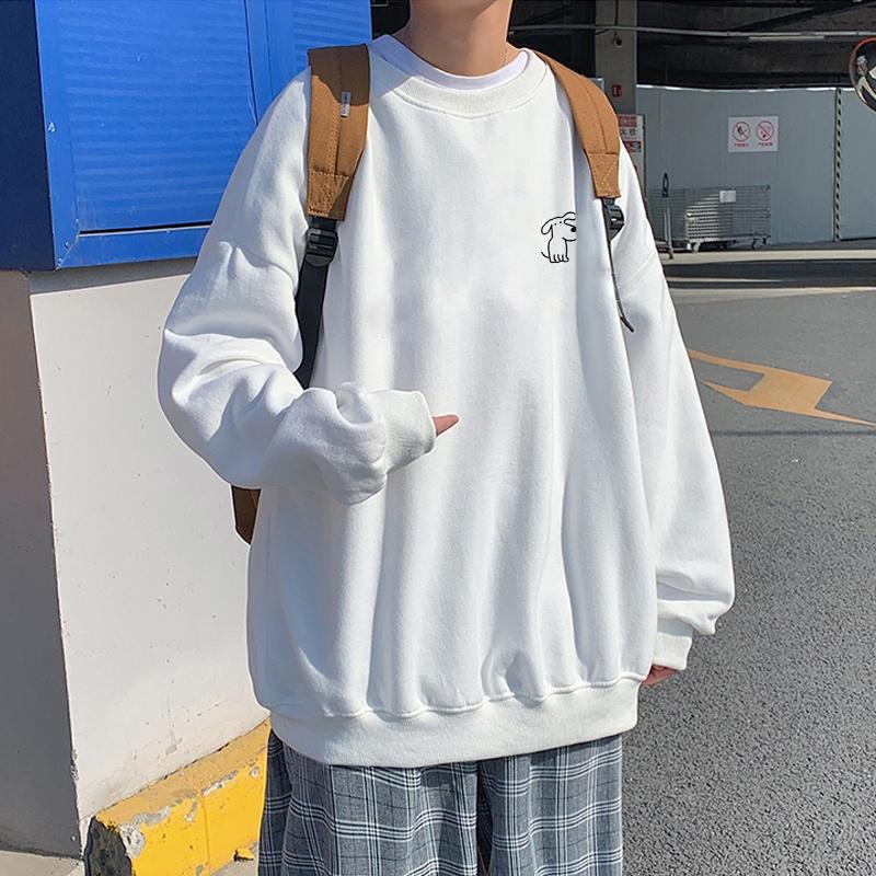 Áo Sweater in Hình chú Cún Đáng Yêu Oversize Basic áo nỉ Nhật cao cấp dài tay Unisex LOHA