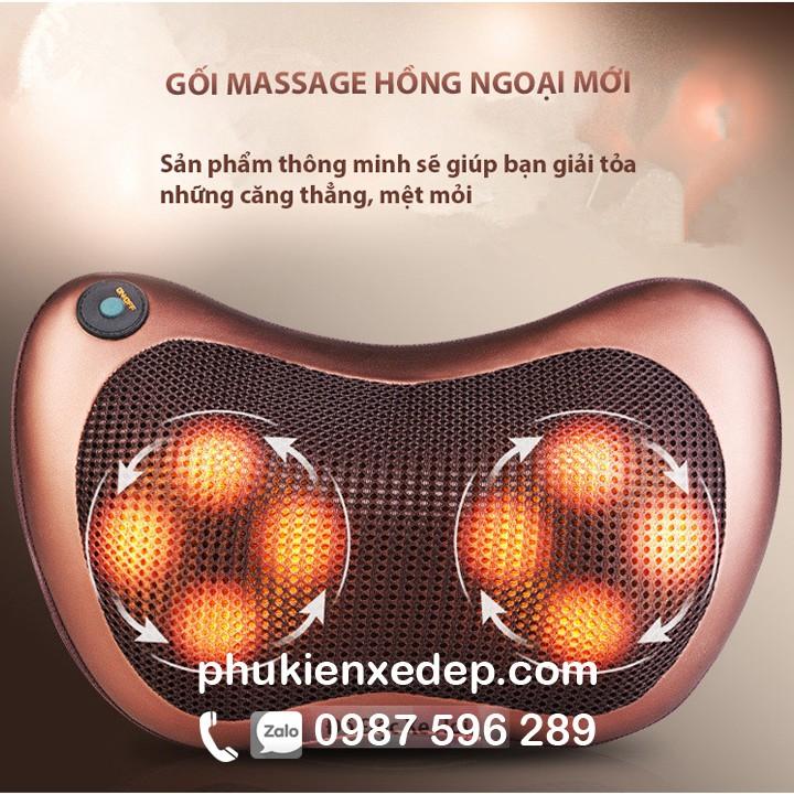 Gối massage cổ hồng ngoại đa năng trên ô tô