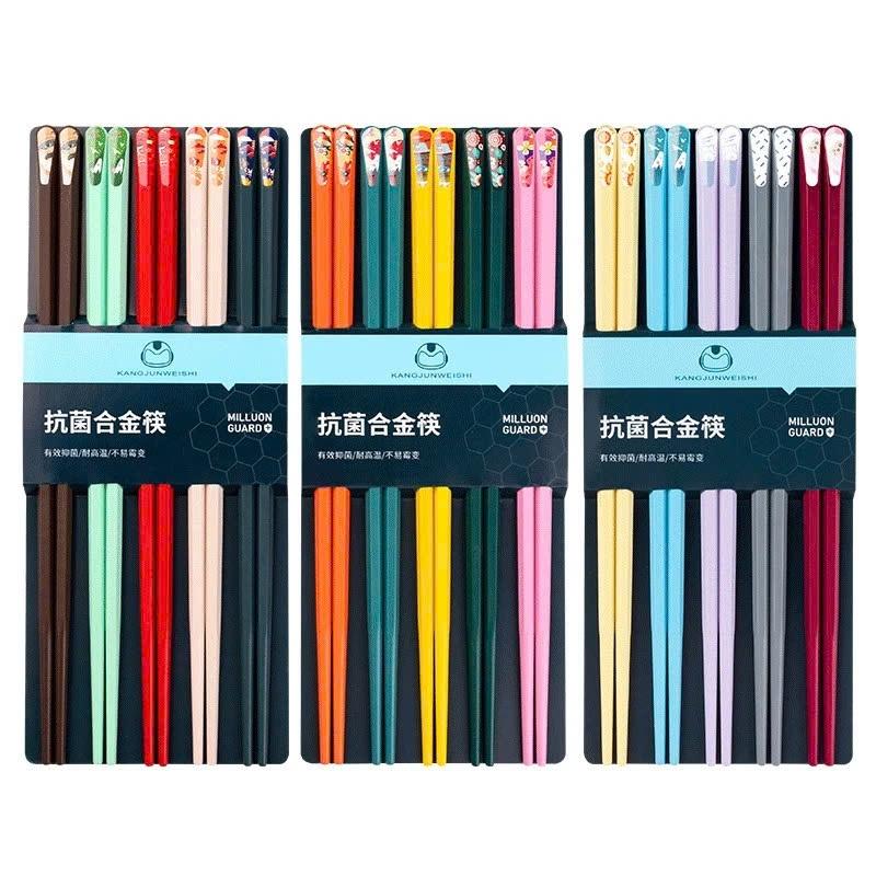 Bộ 5 Đôi Đũa Kiểu Nhật Nhiều Màu Bằng Sợi Thuỷ Tinh Chống Trượt