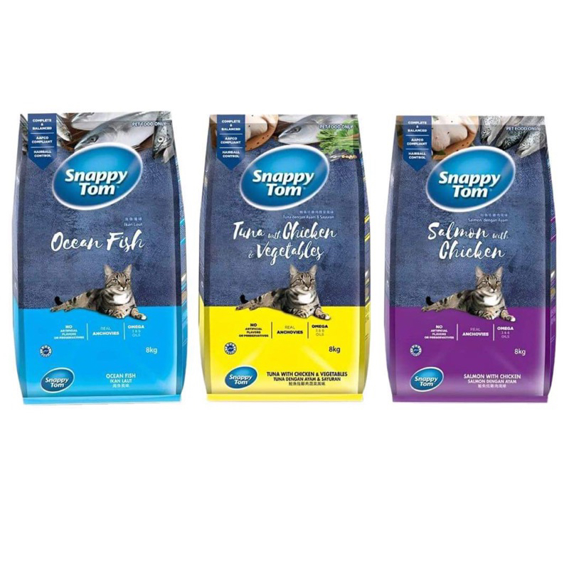 TÚI 1.5KG - THỨC ĂN HẠT DÀNH CHO MÈO MIX CÁ CON SẤY SNAPPY TOM TÚI 1.5KG